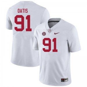 Men Jaheim Oatis White Alabama Football #91 Jersey 444802-166