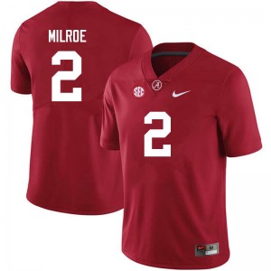 Men Jalen Milroe Crimson University of Alabama Football #2 Jersey 460427-505