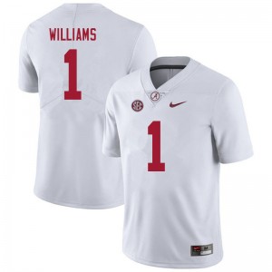 Men Jameson Williams White Alabama Crimson Tide Football #1 Jersey 435232-416