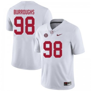 Men Jamil Burroughs White Alabama Crimson Tide Football #98 Jersey 989737-750