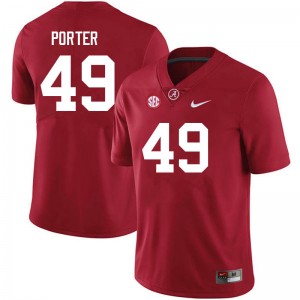 Men Jax Porter Crimson Alabama Football #49 Jersey 130915-135