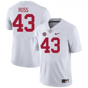 Men Jayshawn Ross White University of Alabama Football #43 Jersey 925896-308