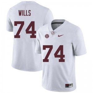 Men Jedrick Wills White Alabama Crimson Tide Football #74 Jersey 814199-124