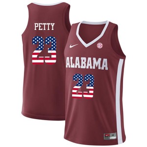 Men John Petty Crimson Bama USA Flag Fashion Basketball #23 Jersey 593371-102