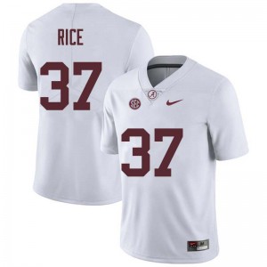 Men Jonathan Rice White Bama Football #37 Jersey 876349-770