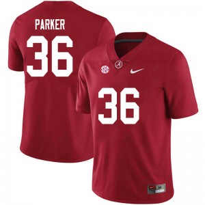 Men Jordan Parker Crimson University of Alabama Football #36 Jersey 967414-784