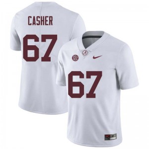 Men Josh Casher White University of Alabama Football #67 Jersey 572345-927
