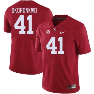 Men Justin Okoronkwo Crimson Alabama Football #41 Jersey 993130-925