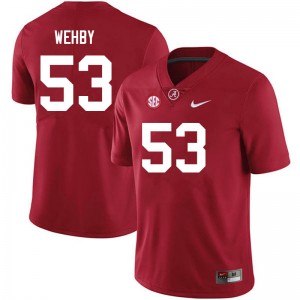 Men Kade Wehby Crimson University of Alabama Football #53 Jersey 892072-781