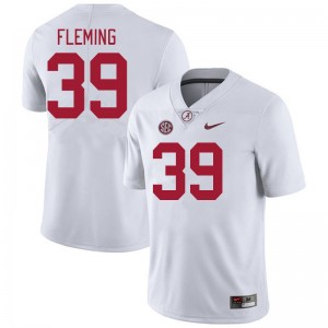 Men Kaleb Fleming White Bama Football #39 Jersey 273705-671