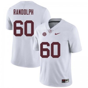Men Kendall Randolph White Alabama Crimson Tide Football #60 Jersey 169534-295
