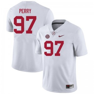 Men Khurtiss Perry White University of Alabama Football #97 Jersey 988202-928