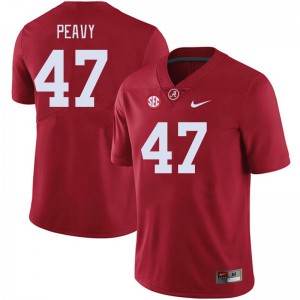 Men Kolby Peavy Crimson Alabama Football #47 Jersey 425310-446