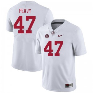 Men Kolby Peavy White University of Alabama Football #47 Jersey 957256-104