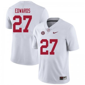 Men Kyle Edwards White Alabama Crimson Tide Football #27 Jersey 411036-526