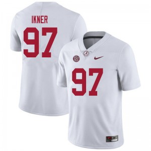 Men LT Ikner White Bama Football #97 Jersey 959867-752