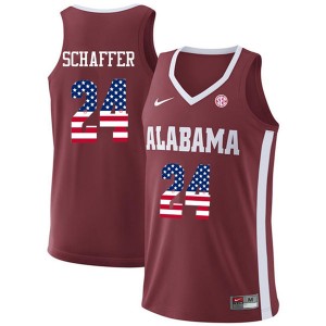 Men Lawson Schaffer Crimson Bama USA Flag Fashion Basketball #24 Jersey 333598-780