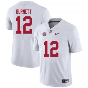 Men Logan Burnett White Alabama Crimson Tide Football #12 Jersey 498880-912