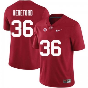 Men Mac Hereford Crimson University of Alabama Football #36 Jersey 375286-373