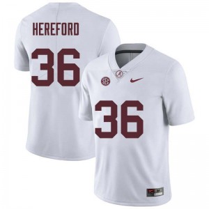 Men Mac Hereford White Bama Football #36 Jersey 337237-640