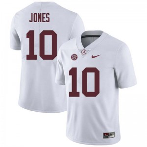 Men Mac Jones White Bama Football #10 Jersey 458794-376
