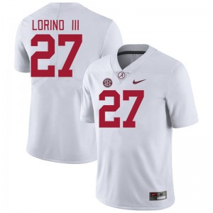 Men Michael Lorino III White Alabama Crimson Tide Football #27 Jersey 413856-181