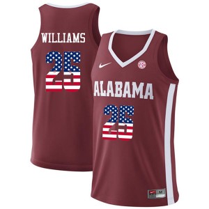 Men Mo Williams Crimson Bama USA Flag Fashion Basketball #25 Jersey 655376-188
