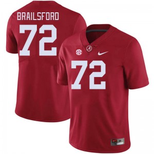 Men Parker Brailsford Crimson Alabama Football #72 Jersey 458334-383
