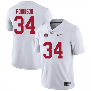 Men Quandarrius Robinson White Bama Football #34 Jersey 467216-210
