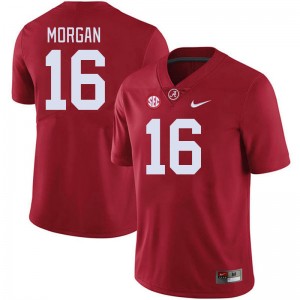 Men Red Morgan Crimson University of Alabama Football #16 Jersey 676747-884