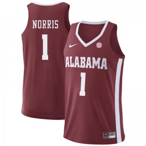 Men Donta Hall Crimson Alabama Crimson Tide Basketball #1 Jersey 485908-190