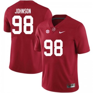 Men Sam Johnson Crimson Alabama Football #98 Jersey 147222-455