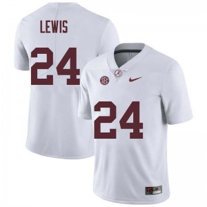 Men Terrell Lewis White Alabama Football #24 Jersey 546350-895