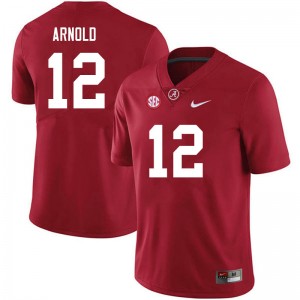 Men Terrion Arnold Crimson University of Alabama Football #12 Jersey 184188-333