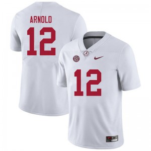 Men Terrion Arnold White Alabama Crimson Tide Football #12 Jersey 217947-440