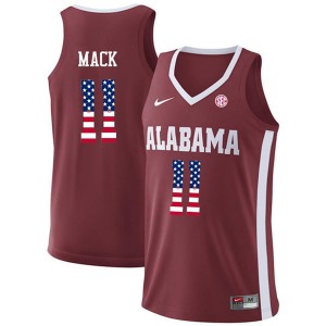 Men Tevin Mack Crimson Bama USA Flag Fashion Basketball #11 Jersey 362193-252