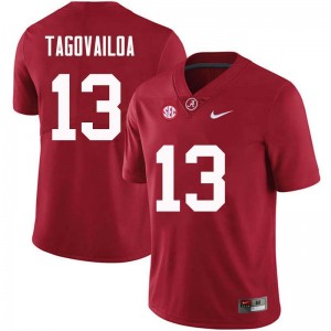 Men Tua Tagovailoa Crimson University of Alabama Football #13 Jersey 364321-561