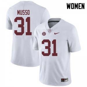 Women Bryce Musso White Bama Football #31 Jersey 838807-373
