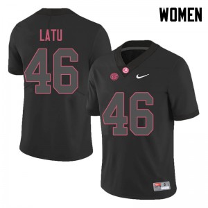 Women Cameron Latu Black Alabama Crimson Tide Football #46 Jersey 947061-478