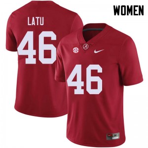 Women Cameron Latu Red Bama Football #46 Jersey 547271-919