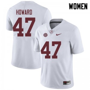 Women Chris Howard White Bama Football #47 Jersey 865489-863