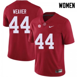 Women Cole Weaver Red Bama Football #44 Jersey 425949-133