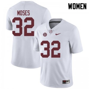Women Dylan Moses White Alabama Crimson Tide Football #32 Jersey 623059-163