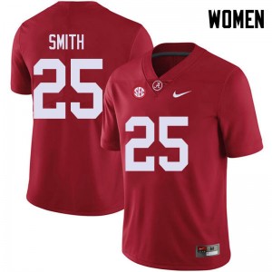 Women Eddie Smith Red Alabama Crimson Tide Football #25 Jersey 587970-788
