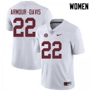 Women Jalyn Armour-Davis White Alabama Crimson Tide Football #22 Jersey 445558-430