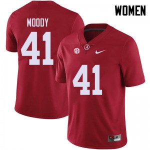 Women Jaylen Moody Red Bama Football #41 Jersey 806093-918