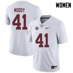 Women Jaylen Moody White University of Alabama Football #41 Jersey 932035-403