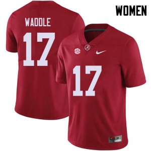 Women Jaylen Waddle Red Alabama Crimson Tide Football #17 Jersey 860786-418