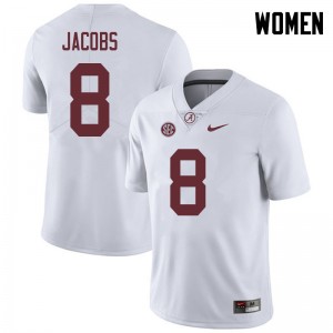Women Josh Jacobs White Alabama Football #8 Jersey 270931-168