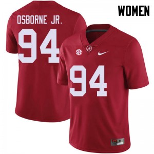 Women Mario Osborne Jr. Red University of Alabama Football #94 Jersey 983004-830